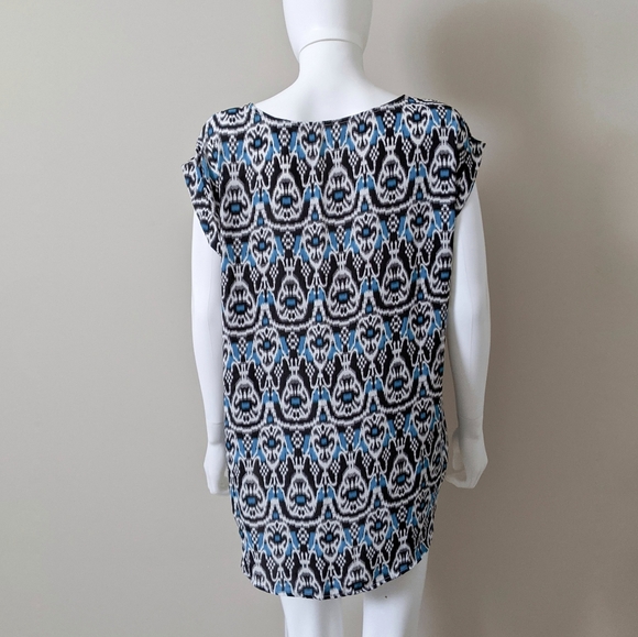 Blue ikat Print Tunic Top - Picture 3 of 5